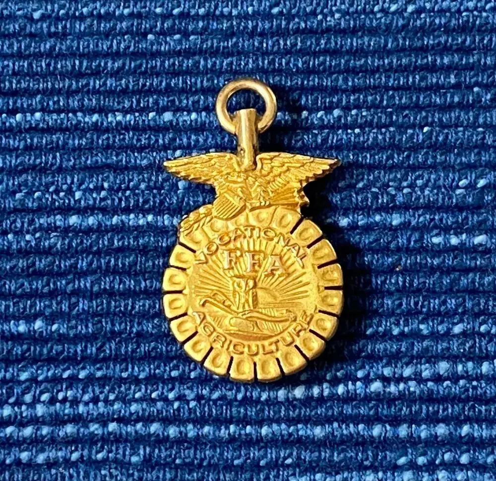 Vintage FFA Vocational Agriculture Pin / Pendant 1/10 10k Gold Filled